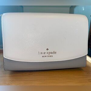 Kate Spade White and Gray Minimalist Bag - missing cross-body strap